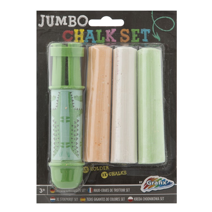 Jumbo Sidewalk Chalk s držákem 3 ks