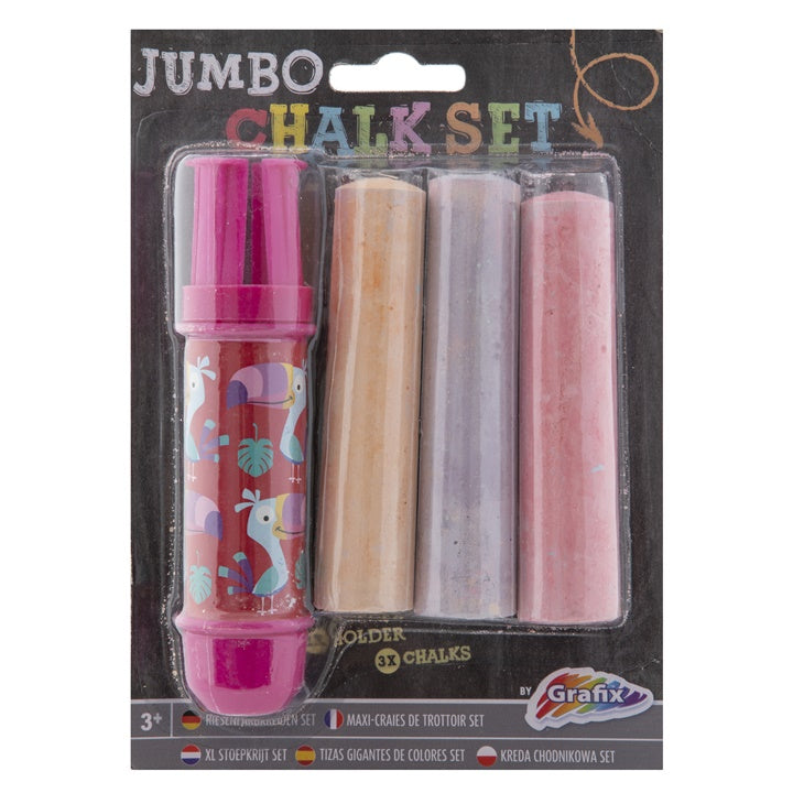 Jumbo Sidewalk Chalk s držákem 3 ks