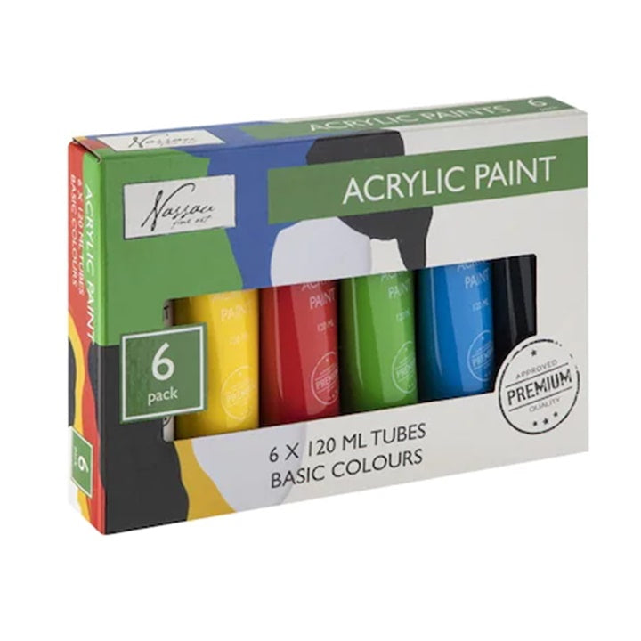 Akrylové barvy sada Nassau 6 x 120 ml BASIC COLOURS