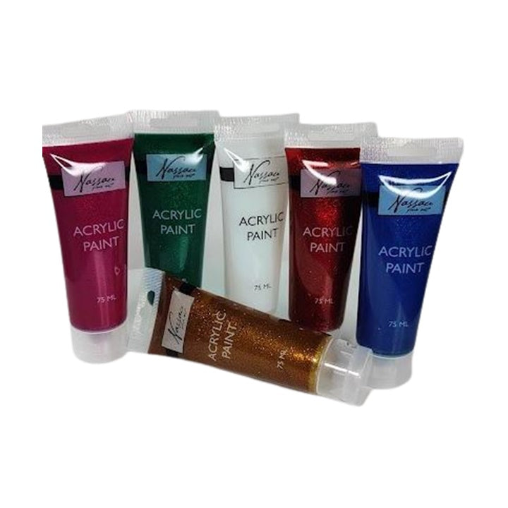 Akrylové barvy sada Nassau 6 x 75 ml GLITTER
