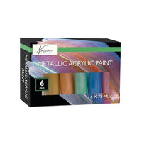 Akrylové barvy sada Nassau 6 x 75 ml METALLIC