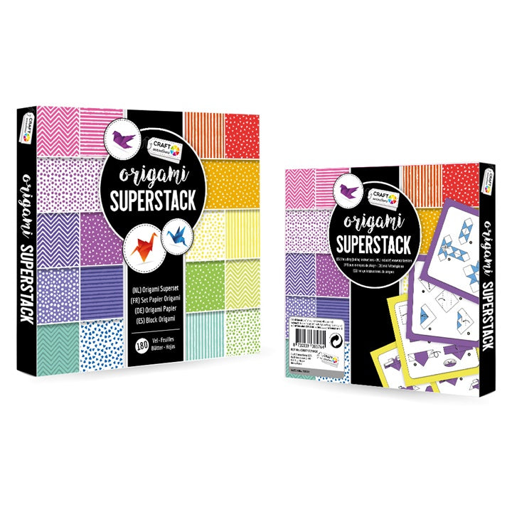 Blok papírů na origami Craft Sensations 15x15 cm- 180 listů