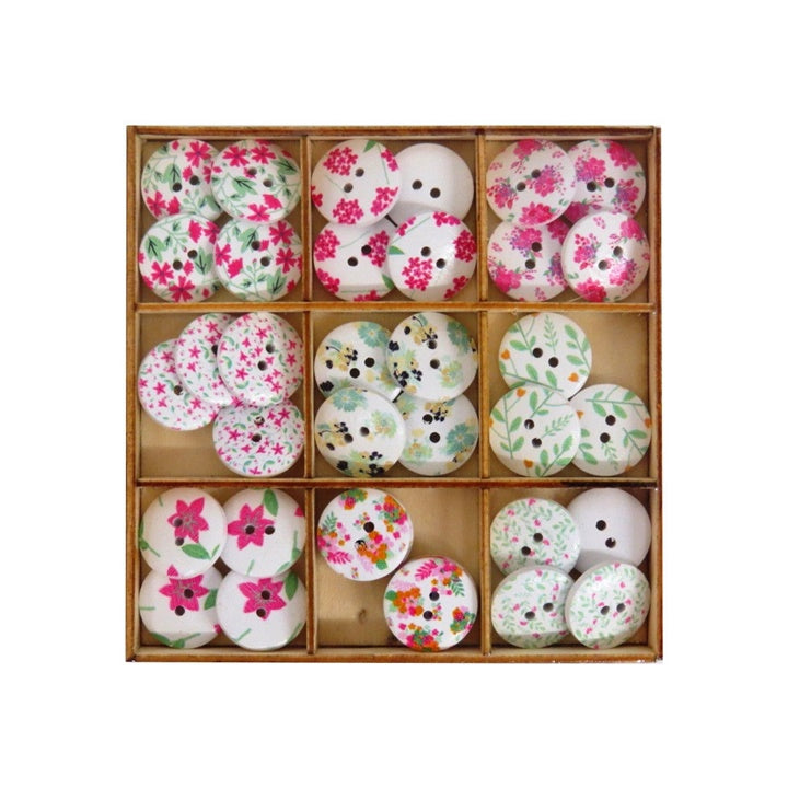 Dřevěné knoflíky Craft Sensations 36 ks