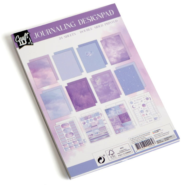 Scrapbookingový papírový blok A5 24 listů fialový
