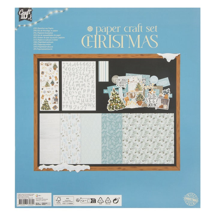 Vánoční sada na scrapbooking modrá