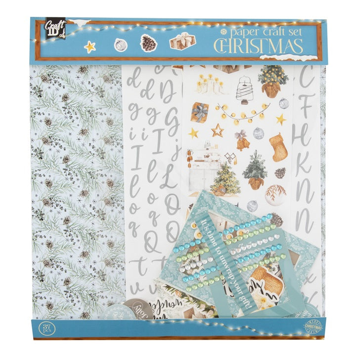 Vánoční sada na scrapbooking modrá