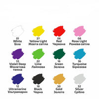 ROSA Akrylové barvy na textil 12x20 ml