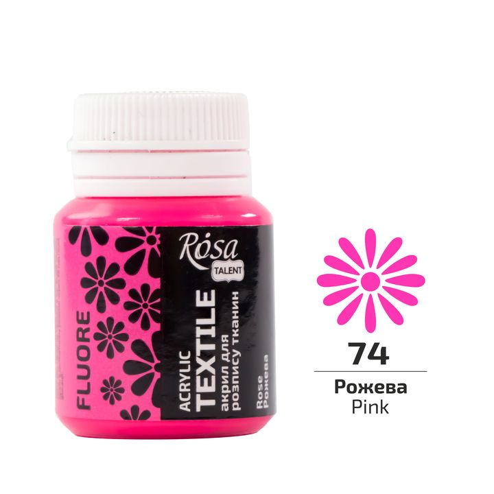 ROSA TALENT Fluorescenční akrylová barva na textil 20 ml