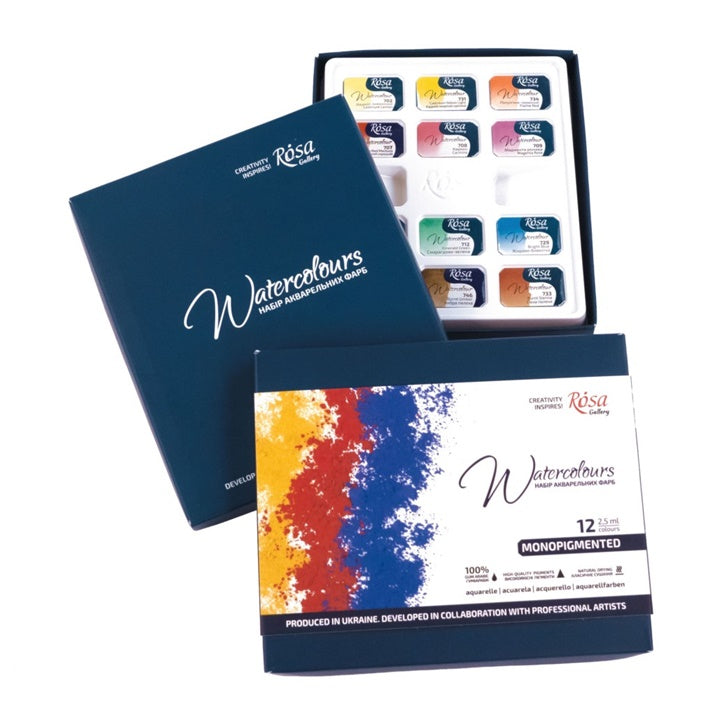 ROSA Gallery Monopigmented Watercolor Paints 12x2,5 ml