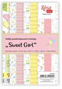 Sada scrapbookingových papírů Sweet Girl 21 x 29,7 cm