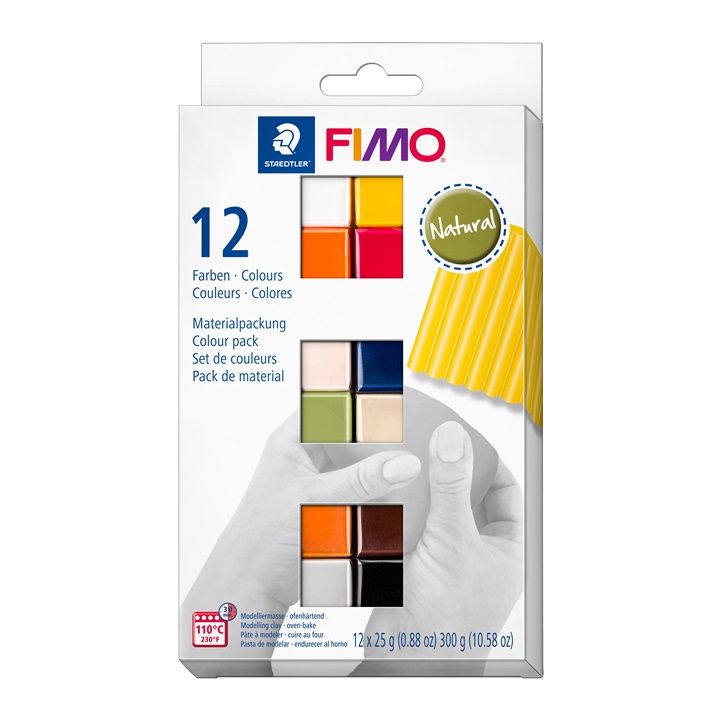 Sada FIMO měkké polymerové hmoty, přírodní barvy 12x25g