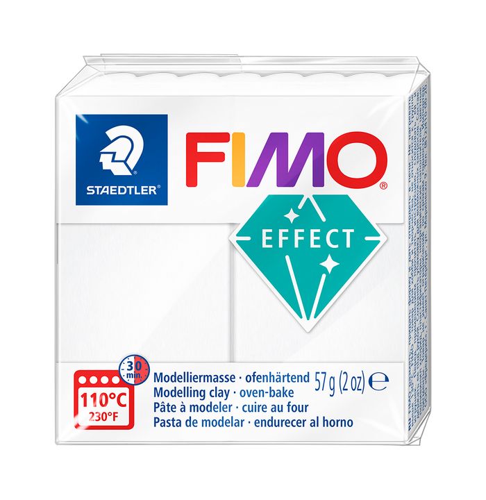 FIMO Effect Polymer Clay 57g – Průhledná bílá