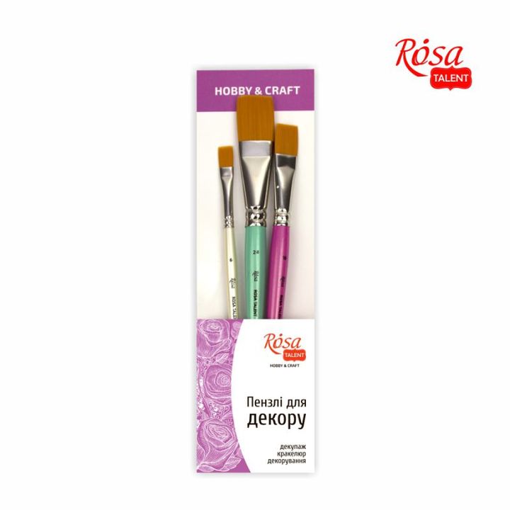 Sada plochých štětců ROSA TALENT Hobby &amp; Craft