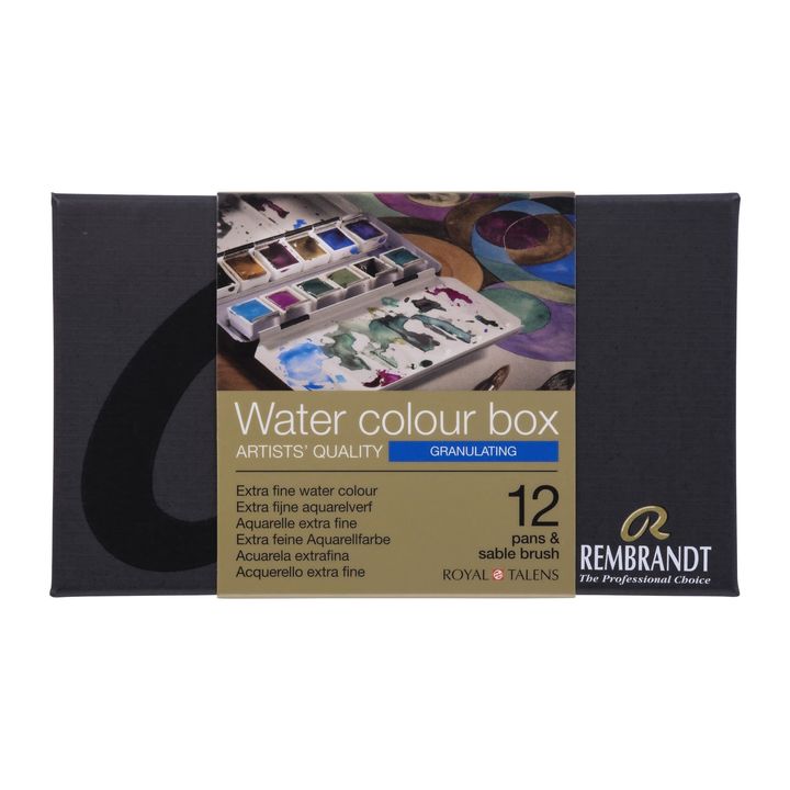 Akvarelové barvy Rembrandt Granulating box 12 kalíšků