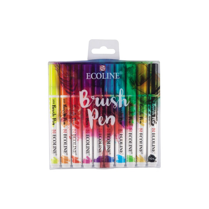 Akvarelové pera Ecoline Brush Pen / 10 dílná sada