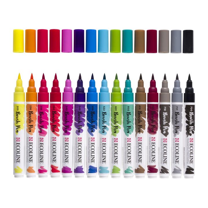 Akvarelové pera ECOLINE BRUSH PEN 15 ks