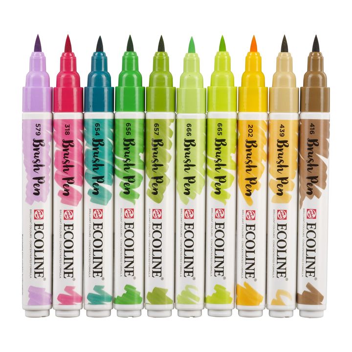 Akvarelové tužky Ecoline Brush Pen Botanic