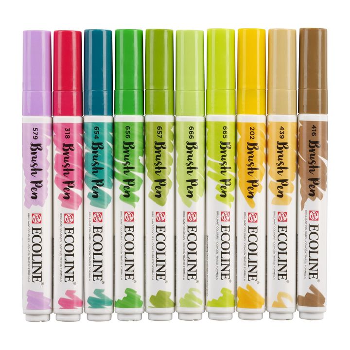 Akvarelové tužky Ecoline Brush Pen Botanic