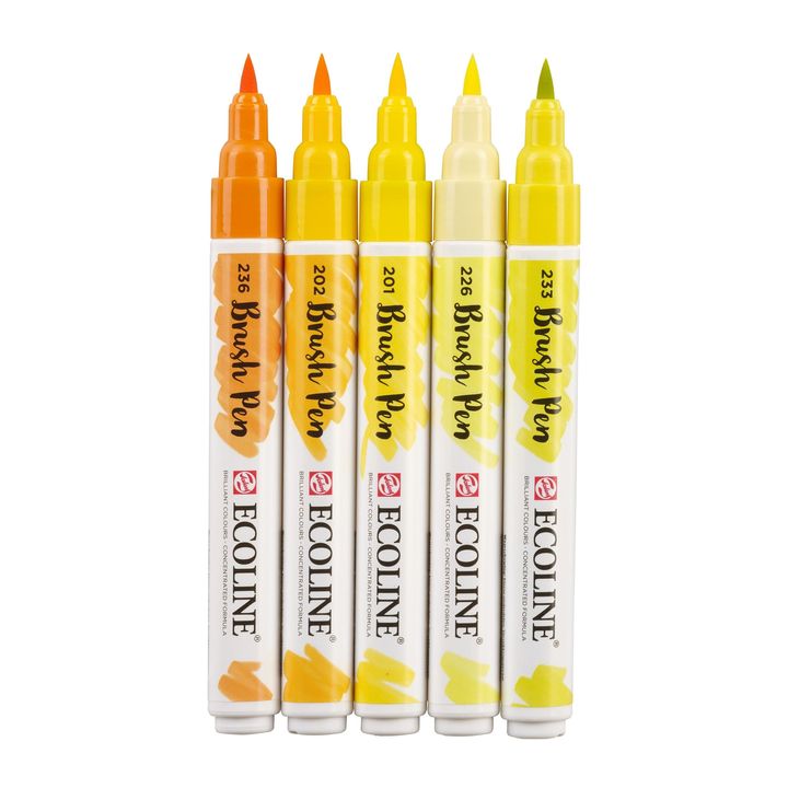 Akvarelové tužky Ecoline Brush Pen Yellow