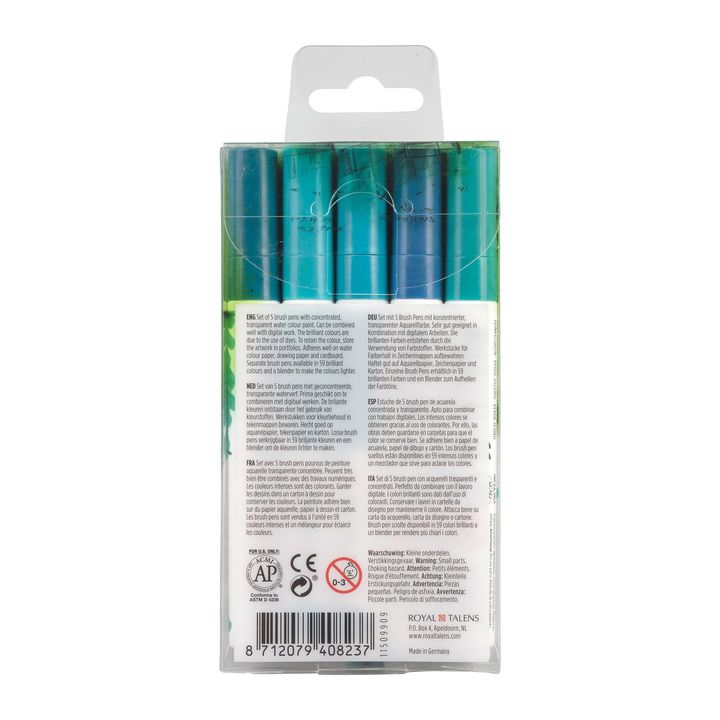 Akvarelové tužky Ecoline Brush Pen Green Blue