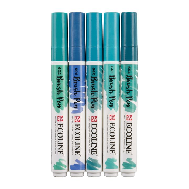 Akvarelové tužky Ecoline Brush Pen Green Blue