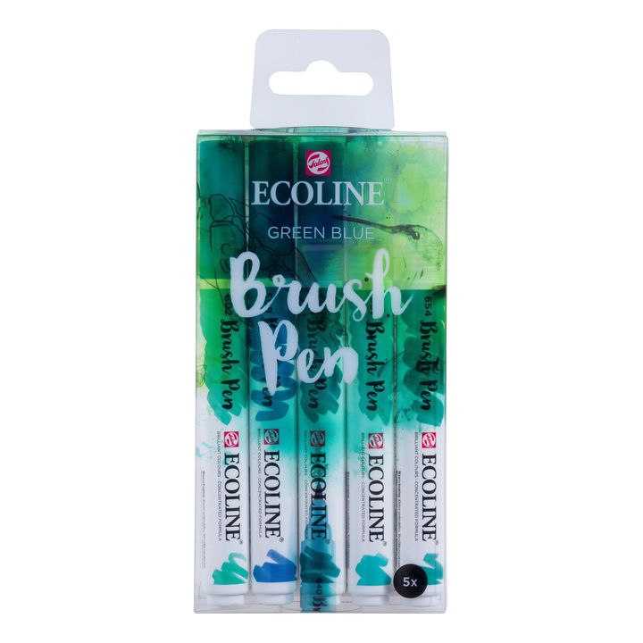 Akvarelové tužky Ecoline Brush Pen Green Blue