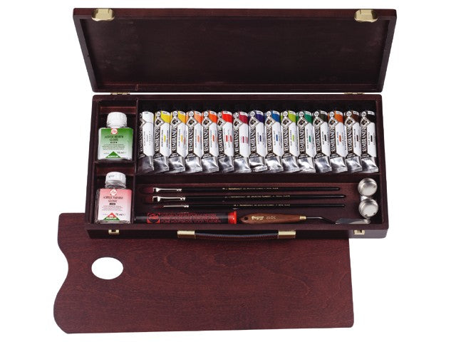 Sada akrylových barev Rembrandt Professional 15x40ml + příslušenství