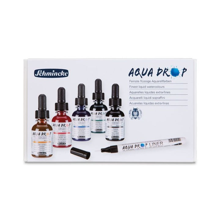Akvarelové barvy Schmincke AQUA DROP - sada 5 x 30 ml   liner