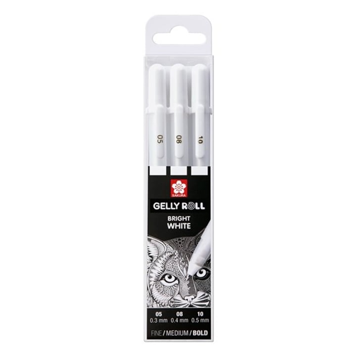 Gelová pera Sakura Gelly Roll bright white - 3 ks