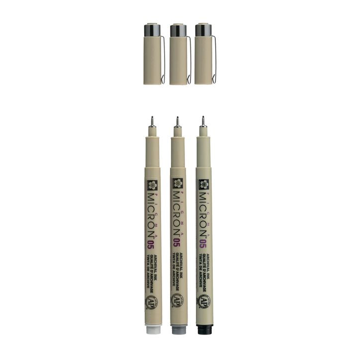 Sada technických per Sakura Pigma Micron 3 fineliners