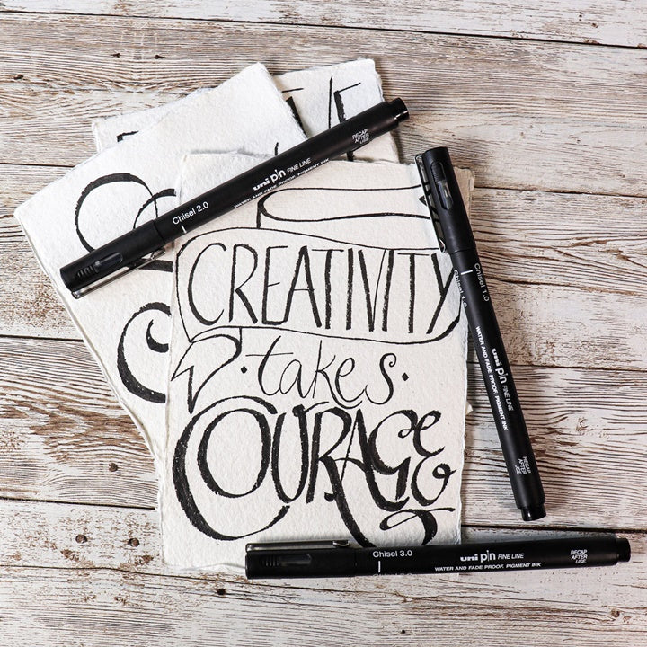 Sada popisovačů UNI PIN fineliner Love Lettering 5 ks