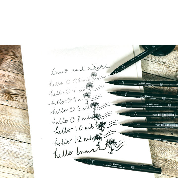 Sada fixů UNI PIN fineliner Draw and Sketch 8 ks