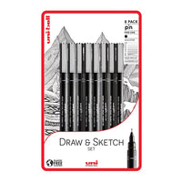 Sada fixů UNI PIN fineliner Draw and Sketch 8 ks