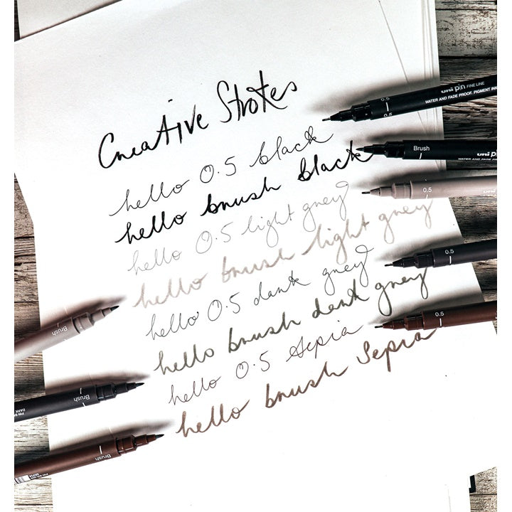 Sada fixů UNI PIN fineliner Creative Strokes 8 ks