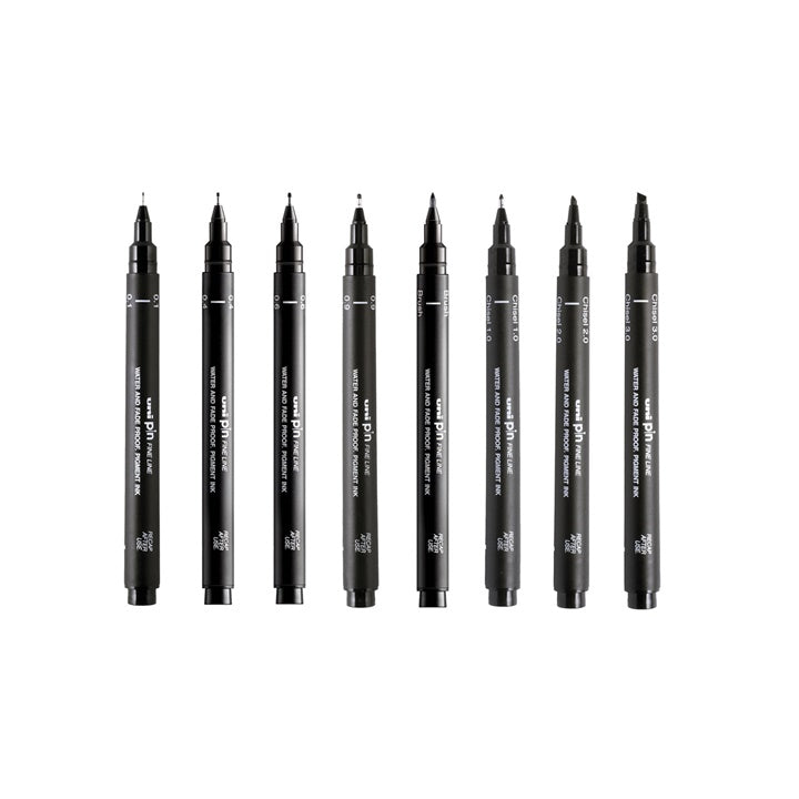 Sada kaligrafických fixů UNI PIN fineliner 8 ks