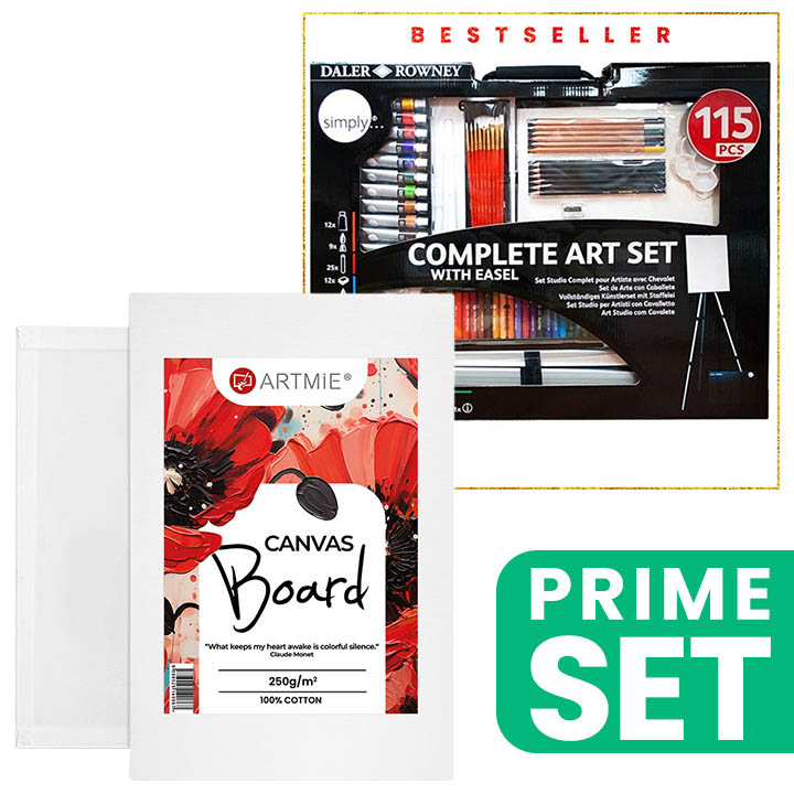 Velká umělecká sada START s plátnem ARTMIE na kartonu