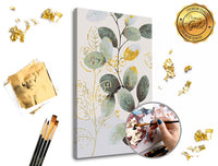 Malování podle čísel PREMIUM GOLD | Zeleno-zlaté listí