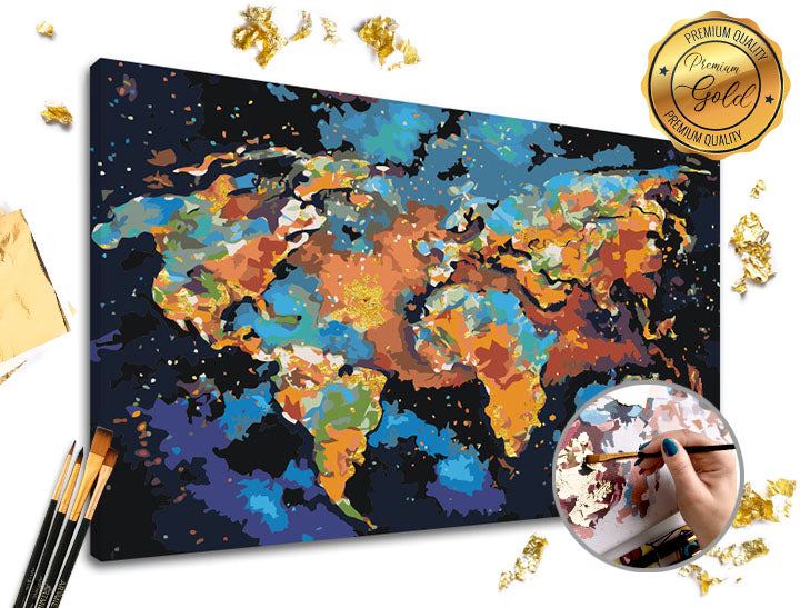Malování podle čísel PREMIUM GOLD | Barevný svět