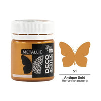 Acrylic for decor, metallic, 20 ml, ROSA Talent – 51 Antique Gold