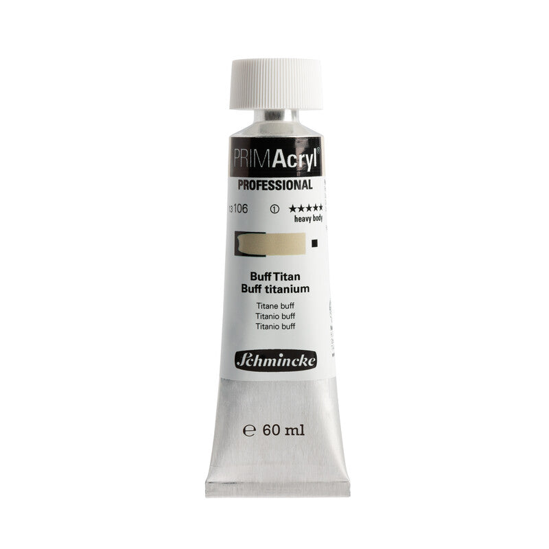 Akrylová barva Schmincke PRIMAcryl Professional 60 ml – 106 Titanová žluť lněná (Buff titanium)