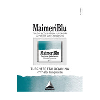 Akvarelová barva Maimeri Blu – půlpánvička 1,5 ml – Ftalocyaninová tyrkysová