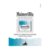 Akvarelová barva Maimeri Blu – půlpánvička 1,5 ml – Kobaltová zeleno-modrá