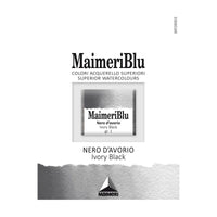 Akvarelová barva Maimeri Blu – půlpánvička 1,5 ml – Kostní čerň