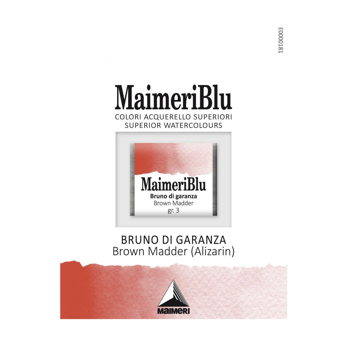 Akvarelová barva Maimeri Blu – půlpánvička 1,5 ml – Mořenová hnědá alizarin