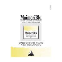 Akvarelová barva Maimeri Blu – půlpánvička 1,5 ml – Nikl-titanová žluť
