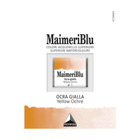 Akvarelová barva Maimeri Blu – půlpánvička 1,5 ml – Okrová žlutá