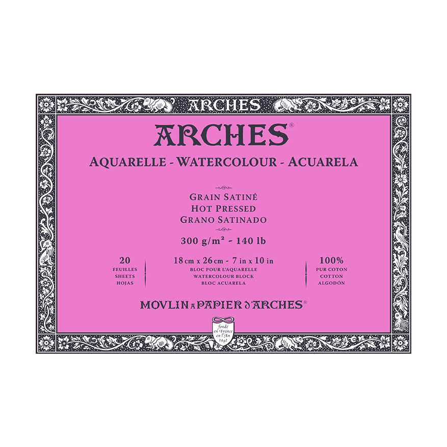 Akvarelový blok ARCHES HP přírodní bílá 300 g/m² – 20 listů