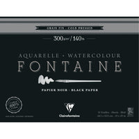 Akvarelový blok Clairefontaine Fontaine CP černý 300 g/m2 48,3 x 63,5 cm - 12 listů