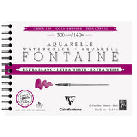 Akvarelový blok Clairefontaine Fontaine CP extra bílý 300 g 18 x 24 cm - 12 listů