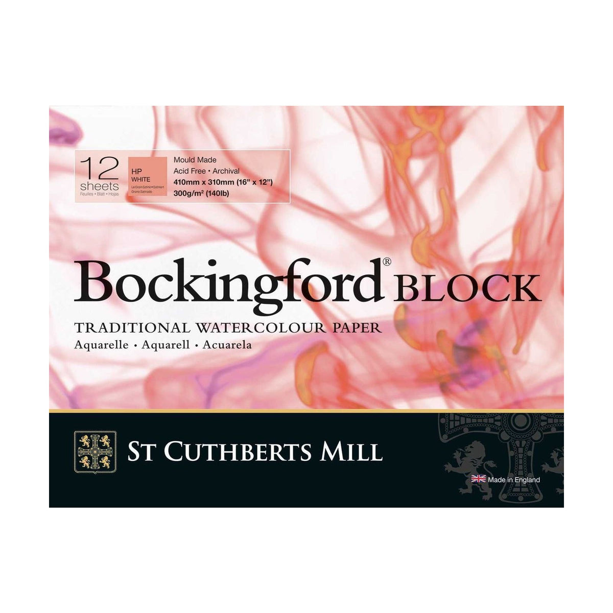 Akvarelový blok St Cuthberts Mill Bockingford HP bílý 300 g/m² 12 listů – 31 – 41 cm